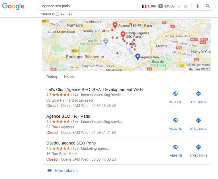 agence seo paris pack local local SEO