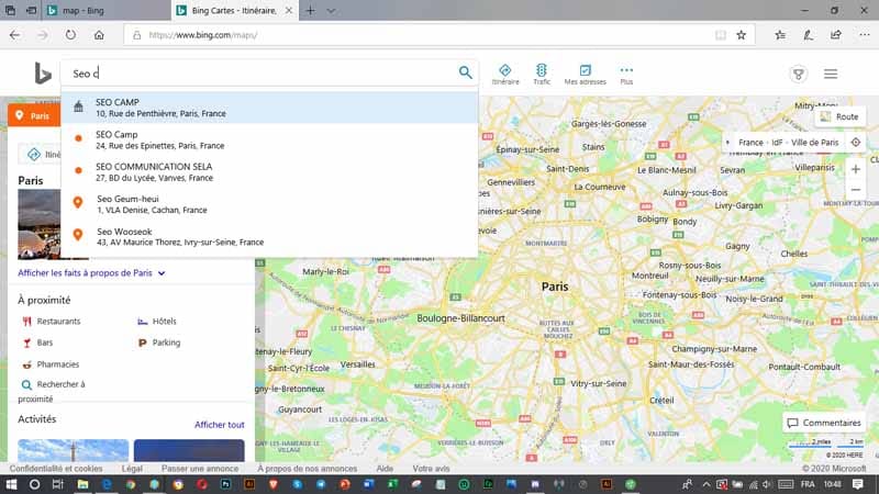 saisir sur bingmaps local SEO