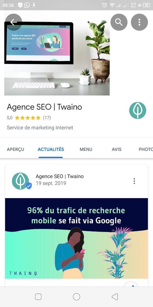 Google My business sur mobile