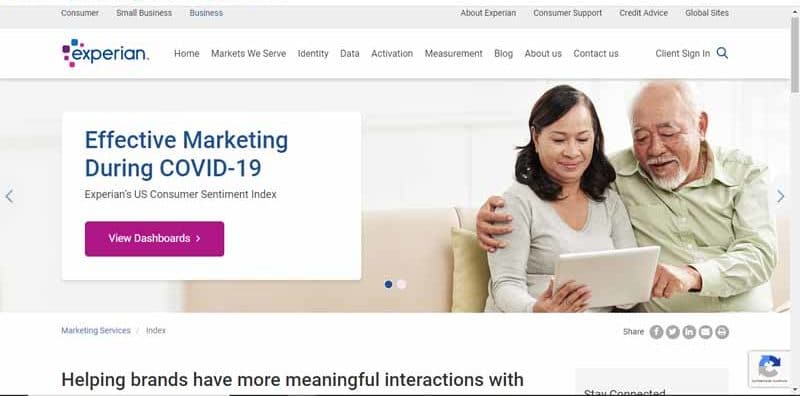 entreprise Experian Marketing Services fournissant des donnees et des outils de CRM pour les petites et moyennes entreprises