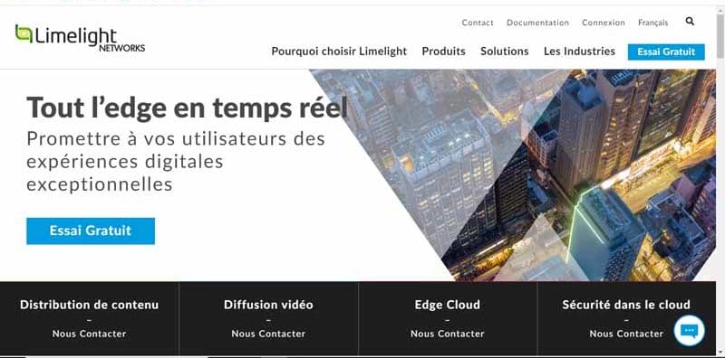 entreprise Limelight Networks experte en hebergement internet de contenus et leur optimisation