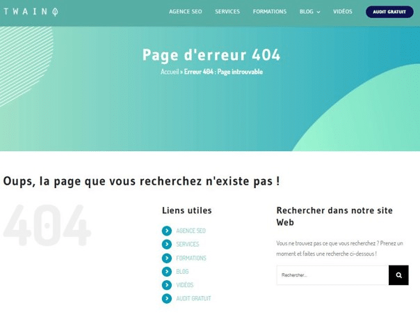 La reparation des erreurs 404 avec la redirection