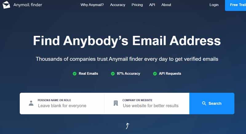 ANYMAILFINDER outil de recherche d adresse email