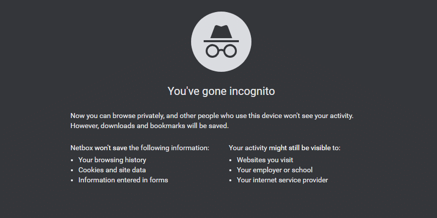 Google chrome passez en navigation privee