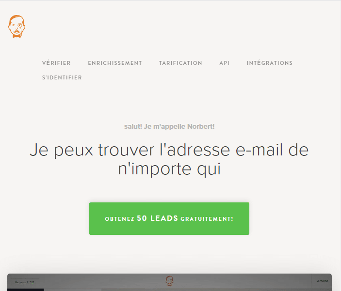 Voila Norbert service de recherche d adresse email