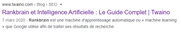 titre et meta description conformes au contenu de la page