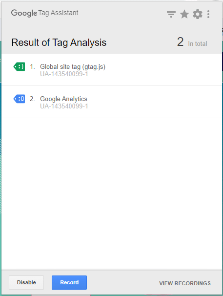 Google Tag Assistant permet de verifier l etat des balises Google sur une page web