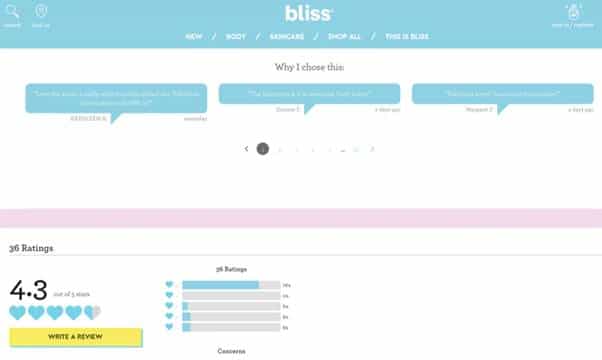 Fiche produit bliss