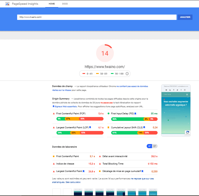 outil gratuit proposant des conditions pour augmenter la vitesse de chargement d un site