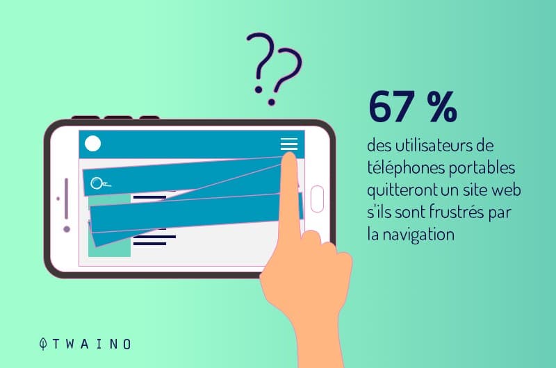 Etude montrant que 67 pourcent des utilisateurs mobiles quitteront un site web s ils sont frustres par la navigation