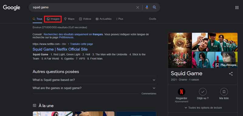 Recherche image squid game