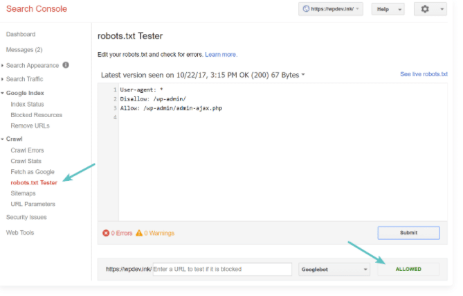 Tester votre fichier robots txt