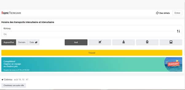 Yandex horaire