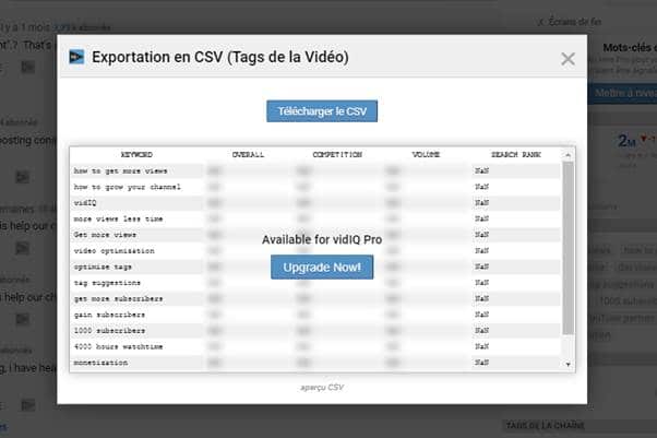 Exportation en CSV