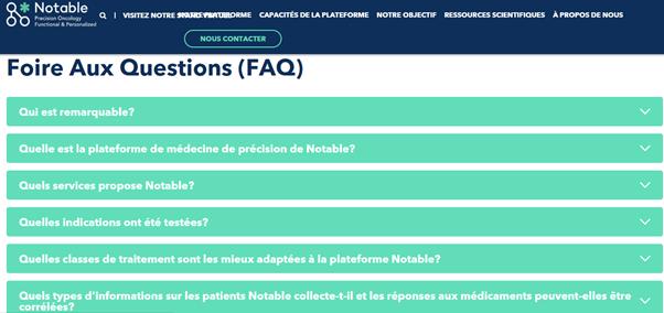 Une page FAQ