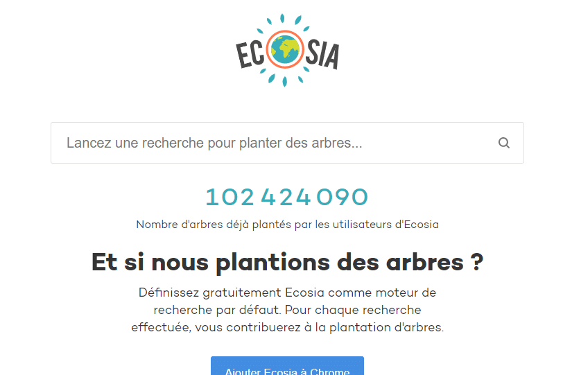 Le moteur de recherche ecosia