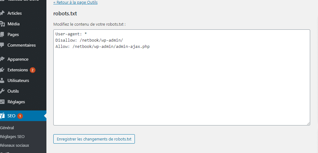 Le fichier robots txt