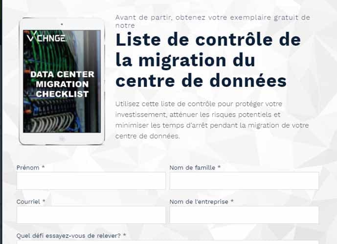 liste de controle de la migration du centre de donnee