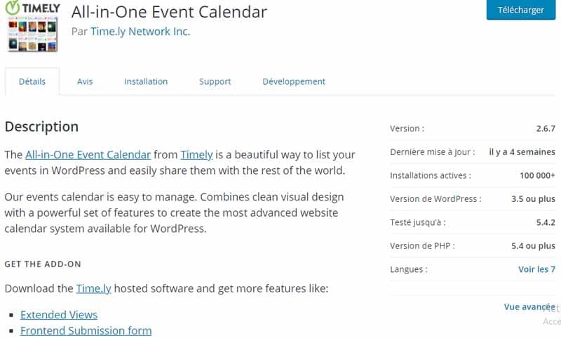 All in one event calendar