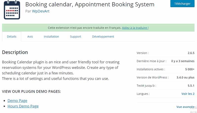 Booking calendar