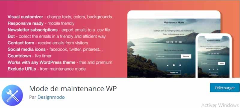 Mode de maintenance wp