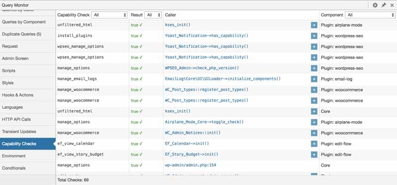 Plugin Qury Monitor fonctions