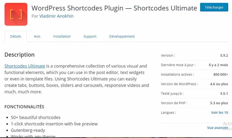 Shortcodes plugin