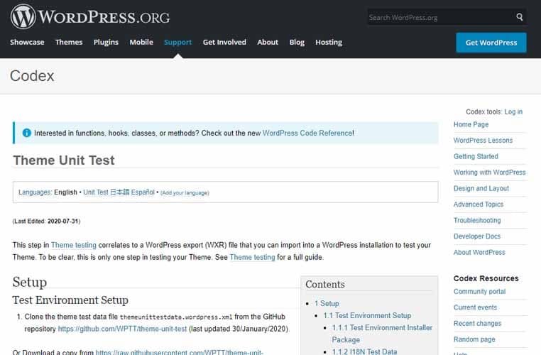 Verification des themes wordpress