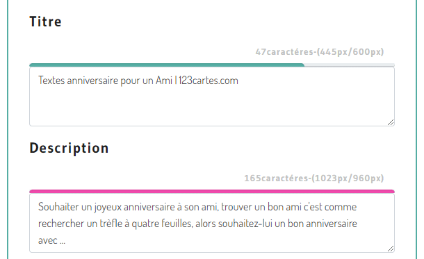 recherche du nombre de caracteres recommande