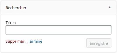 Widget Rechercher