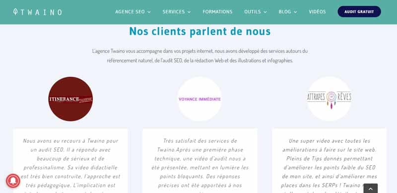 Les avis des clients