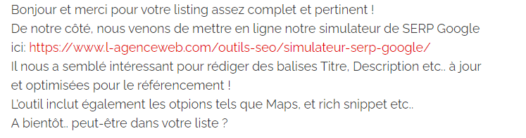 un exemple de commentaire d une agence