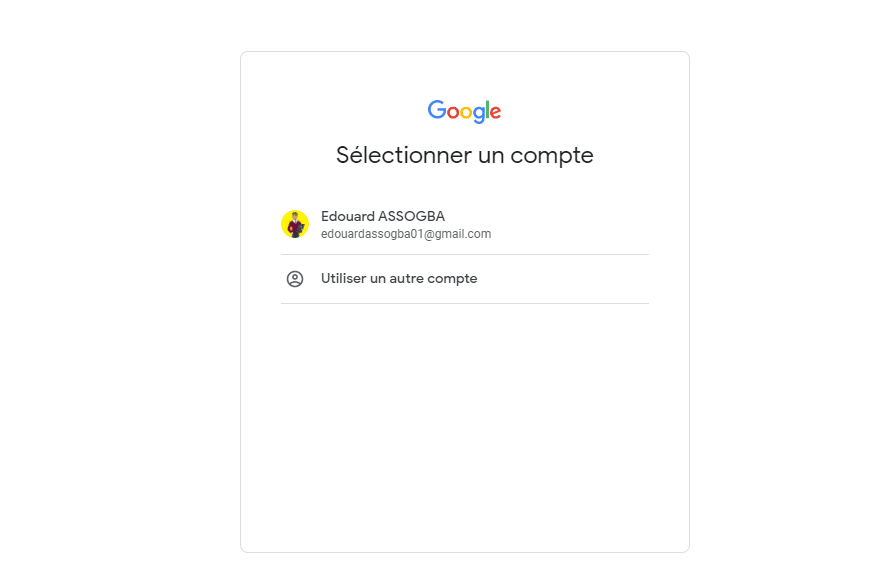 selection de compte gmail