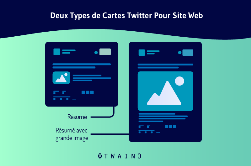 Balise-meta-Deux types de cartes Twitter pur site web