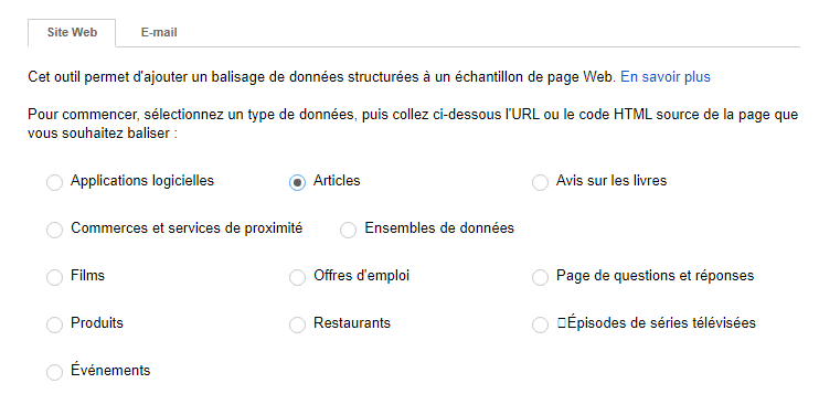 Outil d aide au balisage selection articles