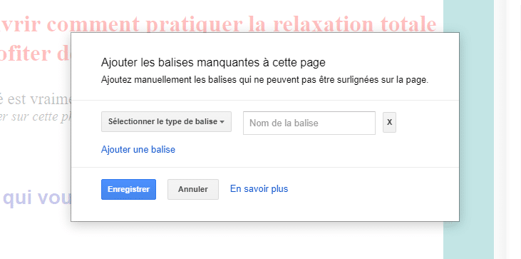 Ajout balises manquantes