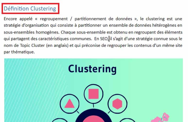 Definition clustering