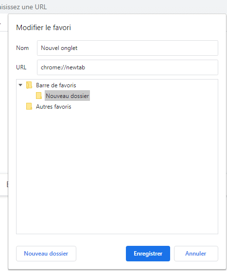 Enregistrer des favoris sur Chrome