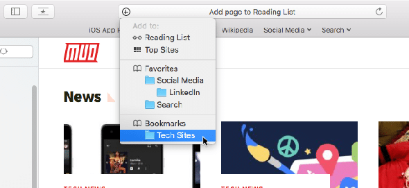 Creer des favoris dans Safari