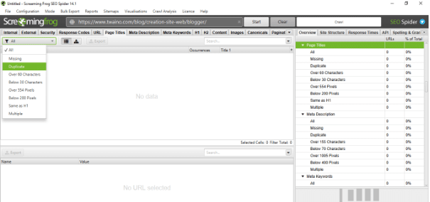 Screamingfrog Filtre