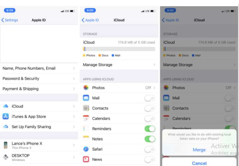 Synchronisation des favoris sur iOS