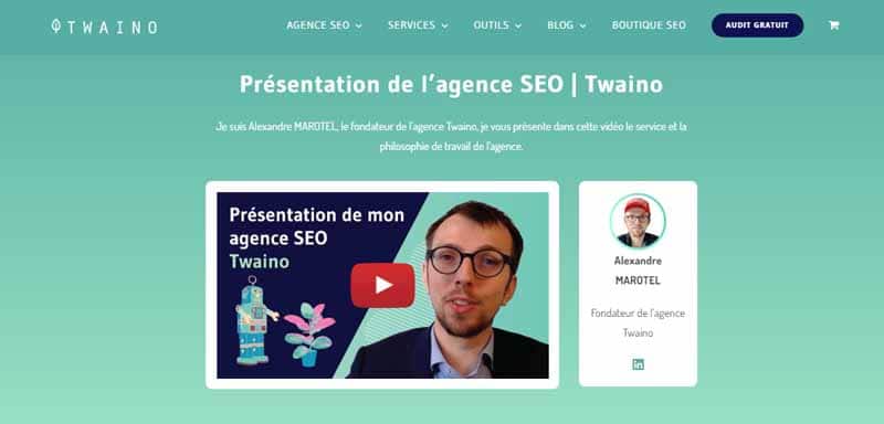 Presentation de l agence seo Twaino