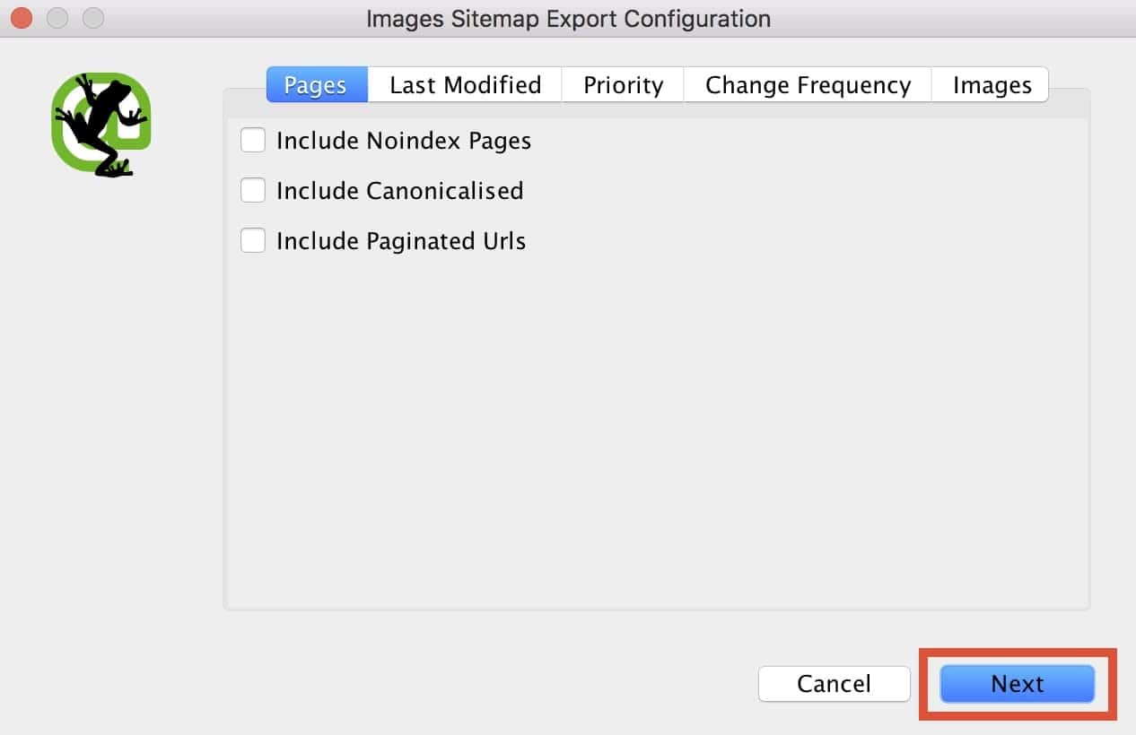 Image Sitemap Export Configuration