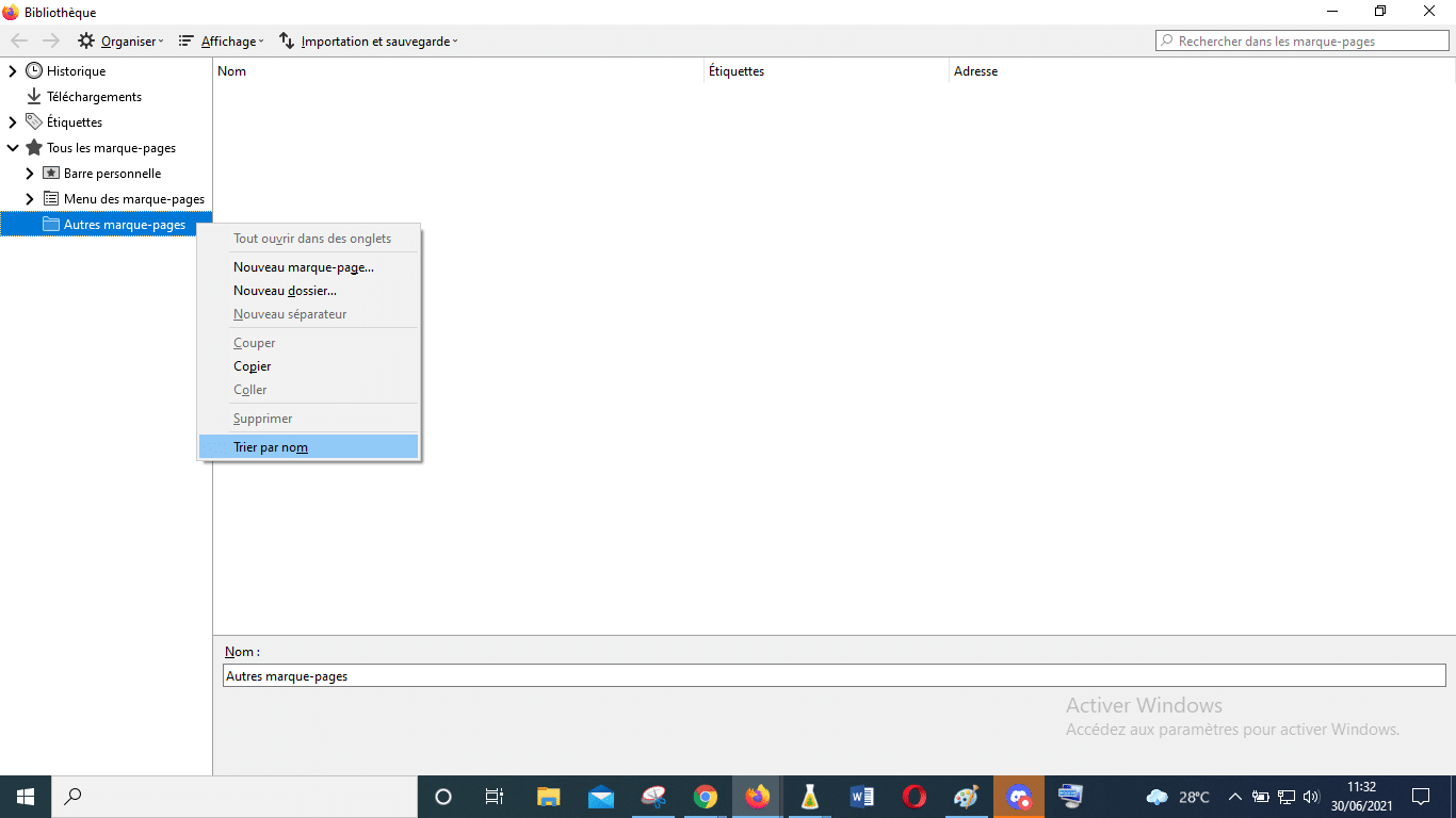 Autres marque pages Trier par nom