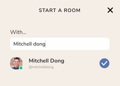  Start a room with Mitchell Dong