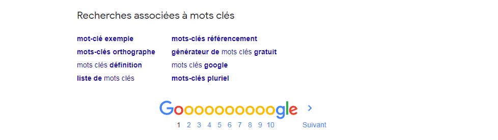 Recherches associes a mots cles