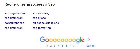 Recherches associes a seo