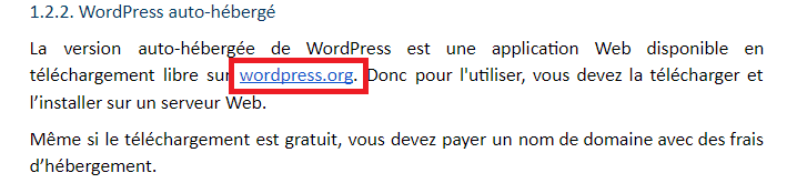 Wordpress auto heberge