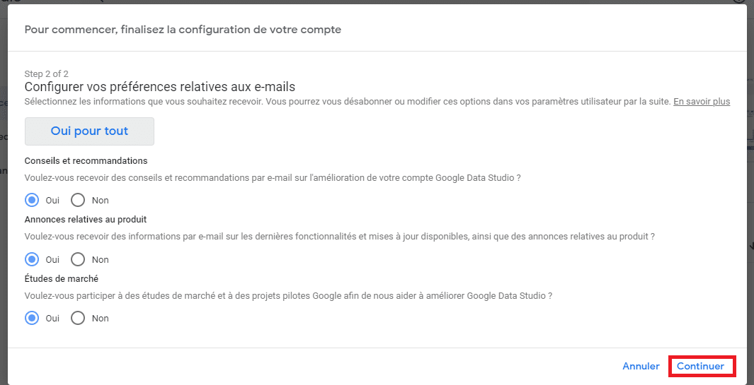 Finalisez la configuration de votre compte (2)