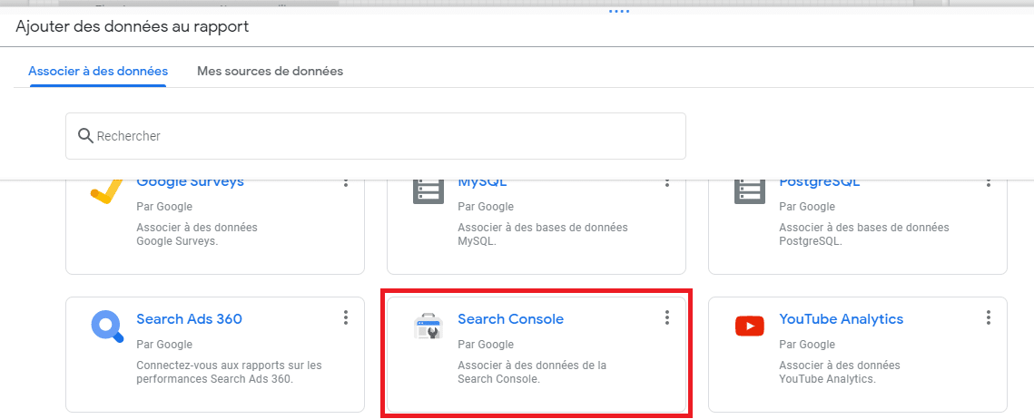 connecteur Google Search Console